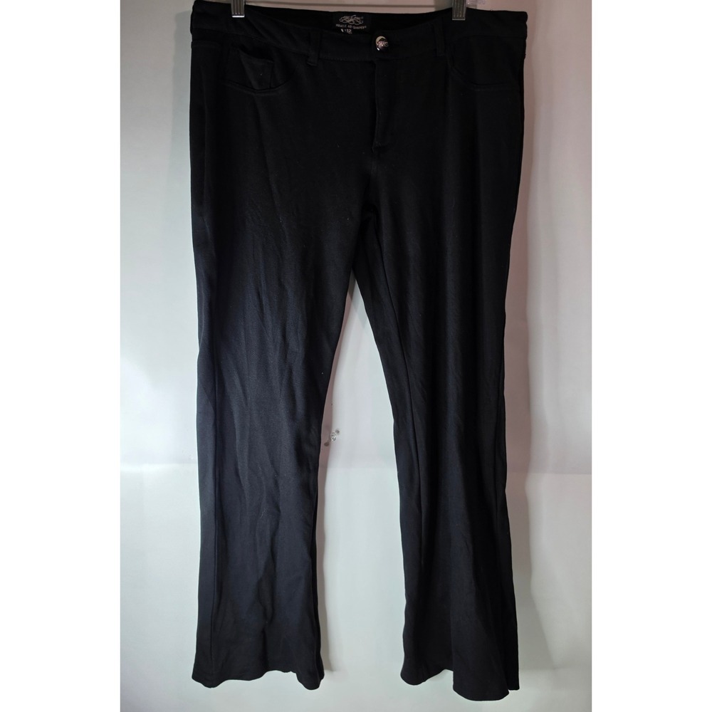 One 5 One Miracle Ab-Shaper Black Pants Womens 12 Stretch Tummy Control Straight